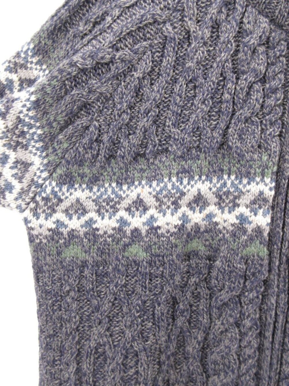 Aran Sweater Market XXL Merino Wool Fisherman Cardigan Cable Knit * - Picture 5 of 12